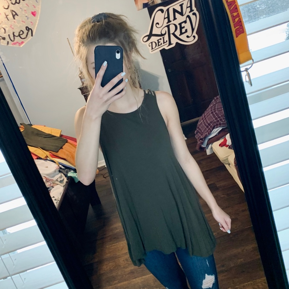 Army green tank top